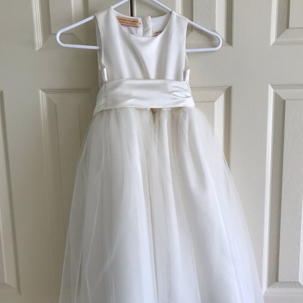 Satin and tulle flower girl dresses